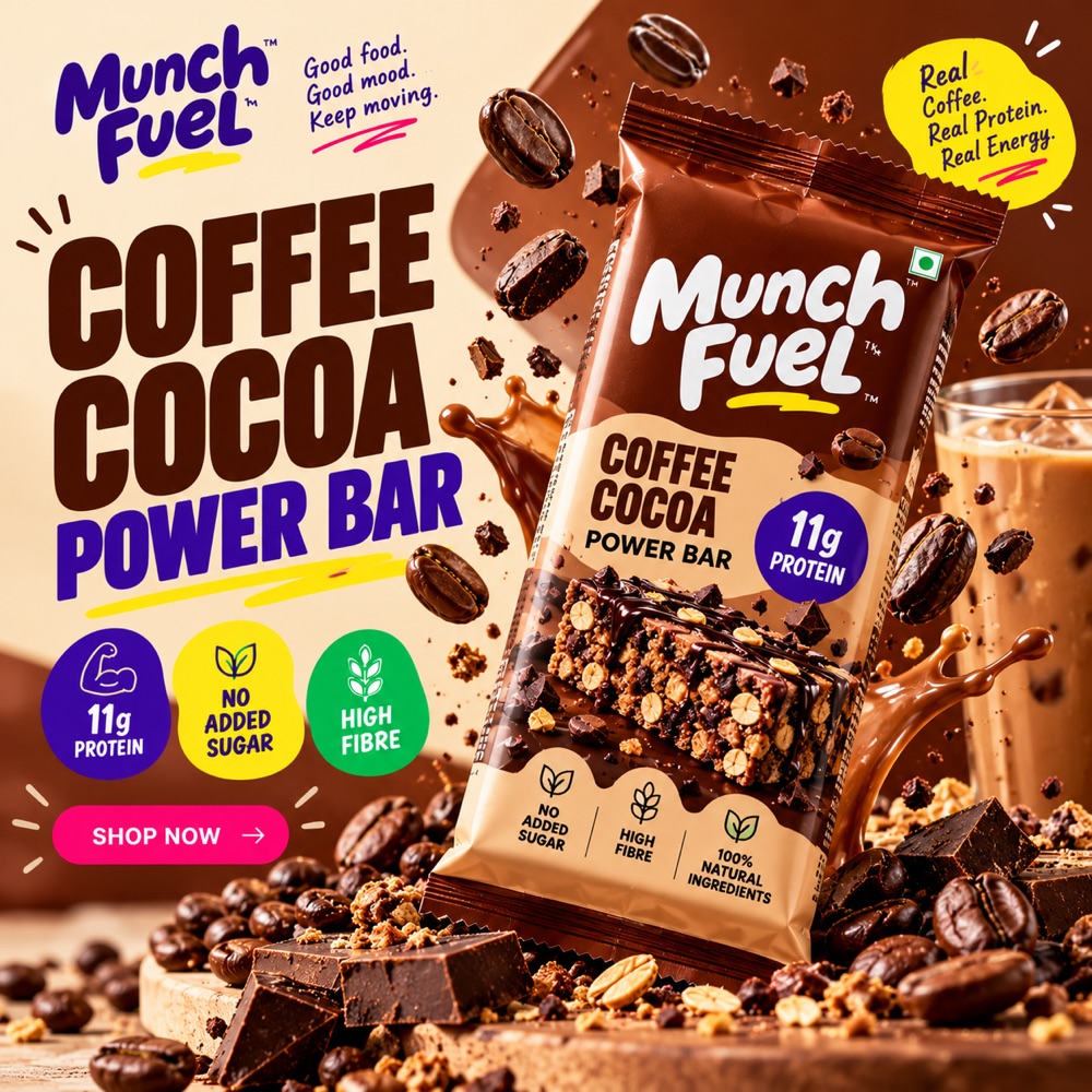 Coffee Cocoa Power Bar campaign creative