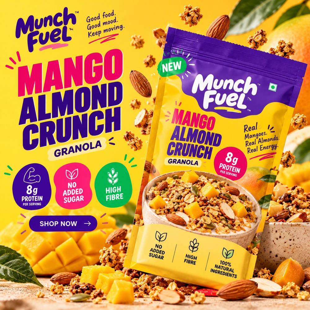 Mango Almond Crunch Granola campaign creative